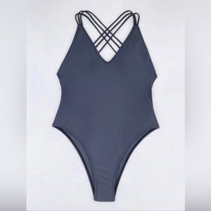 Gray one piece swimsuit